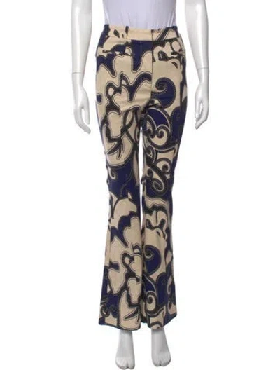 Pre-owned Alexis Printed Wide Leg Pants In Blue/neutrals