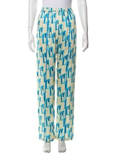 Pre-owned Alexis Printed Wide Leg Pants In Green