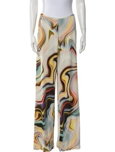 Pre-owned Alexis Printed Wide Leg Pants In Neutrals