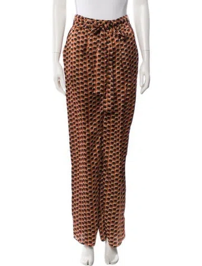 Pre-owned Alexis Printed Wide Leg Pants In Orange