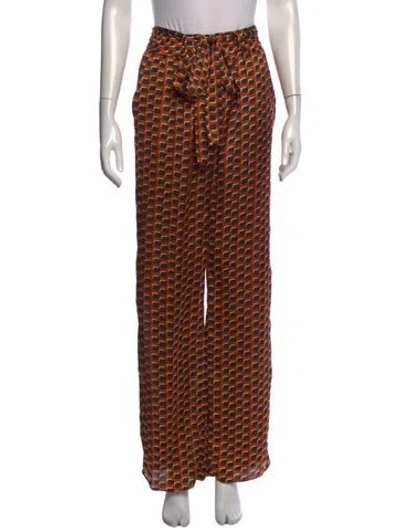 Pre-owned Alexis Printed Wide Leg Pants In Orange