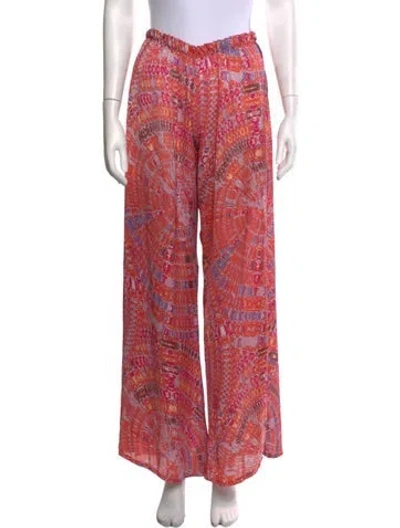 Pre-owned Alexis Printed Wide Leg Pants In Orange