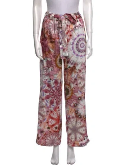 Pre-owned Alexis Printed Wide Leg Pants In Pink