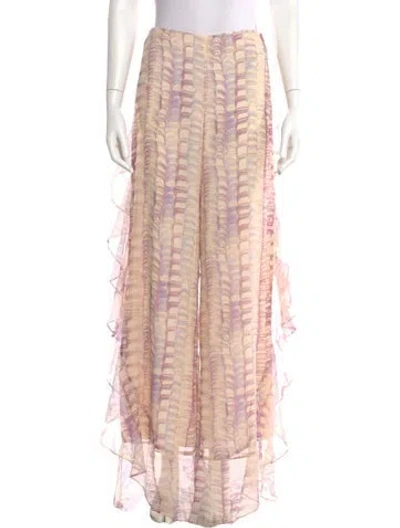 Pre-owned Alexis Printed Wide Leg Pants In Pink