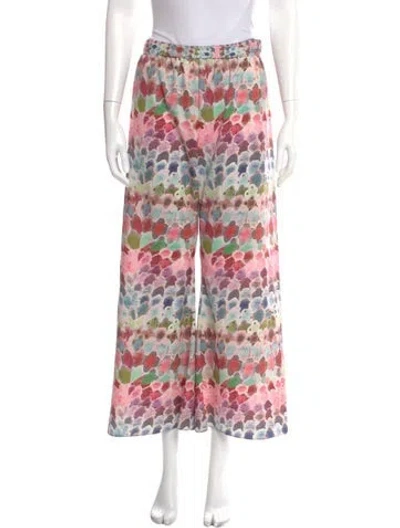 Pre-owned Alexis Printed Wide Leg Pants In Pink