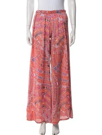 Pre-owned Alexis Printed Wide Leg Pants In Pink