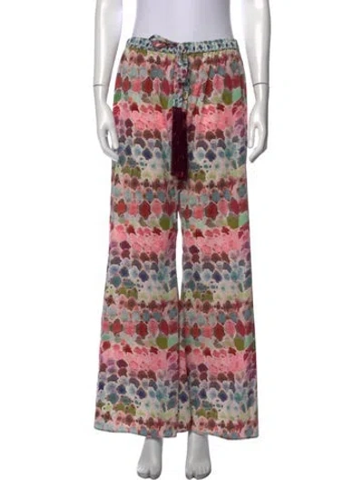 Pre-owned Alexis Printed Wide Leg Pants In Pink