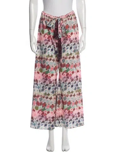 Pre-owned Alexis Printed Wide Leg Pants In Pink