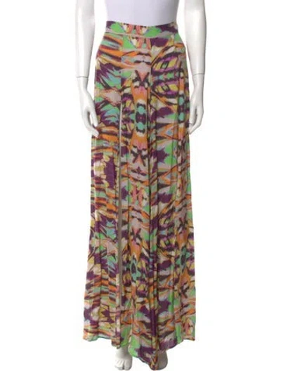 Pre-owned Alexis Printed Wide Leg Pants In Purple
