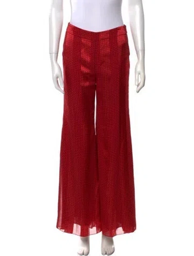 Pre-owned Alexis Printed Wide Leg Pants In Red