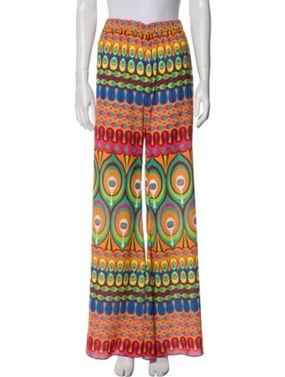 Pre-owned Alexis Printed Wide Leg Pants W/ Tags In Orange