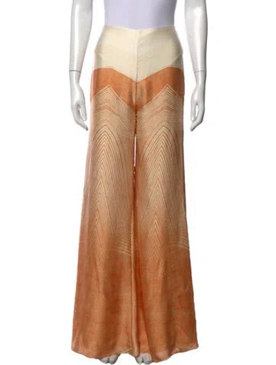 Pre-owned Alexis Printed Wide Leg Pants W/ Tags In Orange