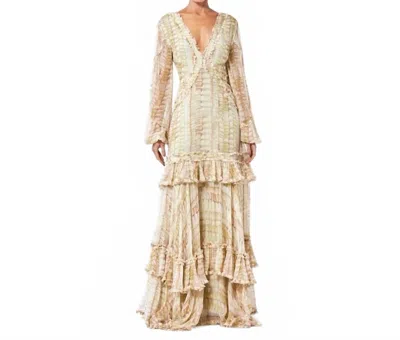 Alexis Rain Maxi Dress In Sage In Gold