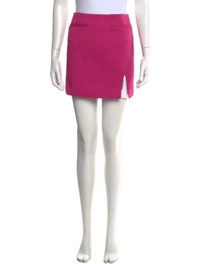 Pre-owned Alexis Raw-edge Trim Mini Skirt In Pink