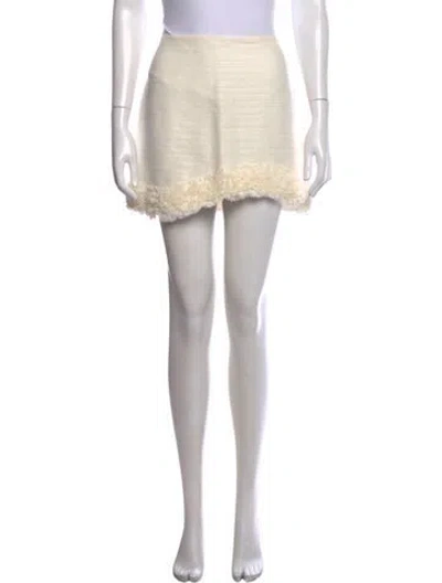 Pre-owned Alexis Raw-edge Trim Mini Skirt W/ Tags In Neutrals