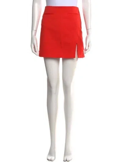 Pre-owned Alexis Raw-edge Trim Mini Skirt W/ Tags In Orange