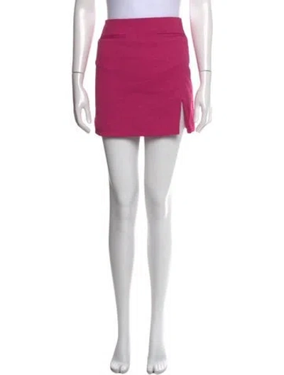 Pre-owned Alexis Raw-edge Trim Mini Skirt W/ Tags In Pink