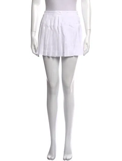 Pre-owned Alexis Raw-edge Trim Mini Skirt In White