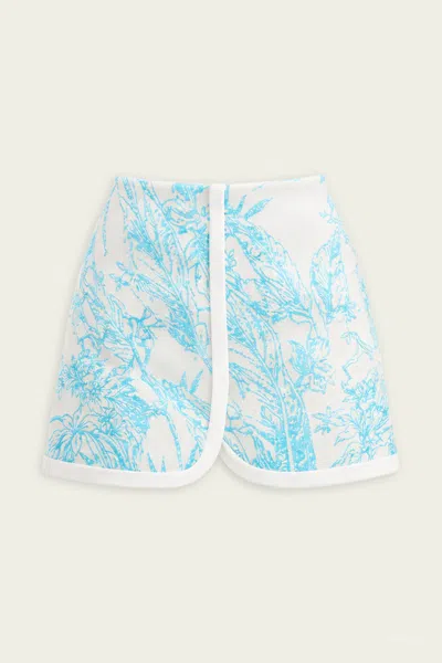 Alexis Rayen Skort In Aqua Palm In Blue