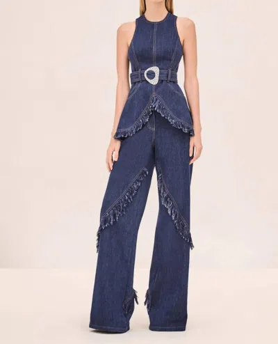 Alexis Reed Fitted Sleeveless Top In Navy In Blue