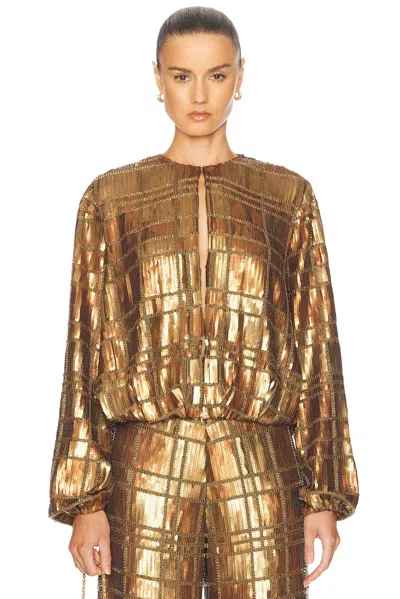 ALEXIS REIS SEQUIN LONG SLEEVE TOP