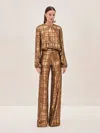 Alexis Reis Sequin Long Sleeve Top In Bronze In Bronze