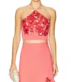 Alexis Relle Halter Sequin Top In Pink In Pink