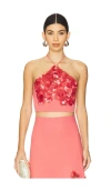 Alexis Relle Halter Sequin Top In Pink