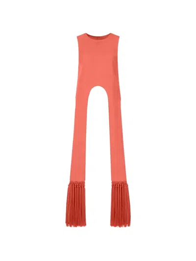 Alexis Rennes Fringe-trim Top In Orange