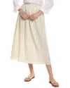 Alexis Rezza Linen-blend Midi Skirt In White