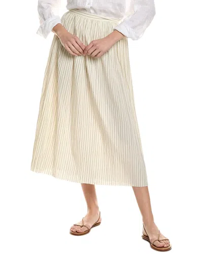Alexis Rezza Linen-blend Midi Skirt In Neutral