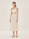 Alexis Rezza Linen-blend Midi Skirt In Stripe