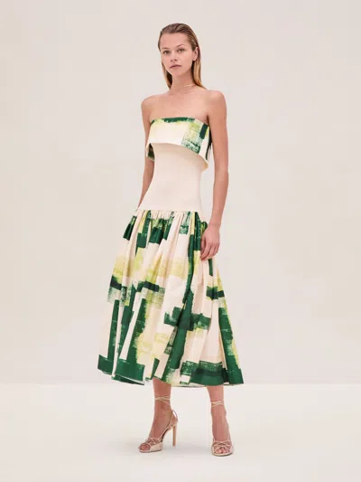 Alexis Robia Dress In Green Brushstroke