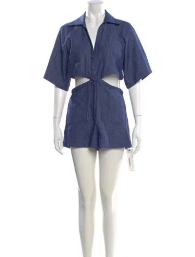 Pre-owned Alexis Romper In Blue