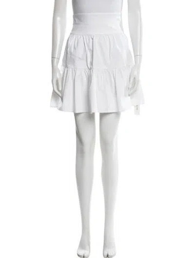 Pre-owned Alexis Ruffle Embellishment Knee-length Skirt In White