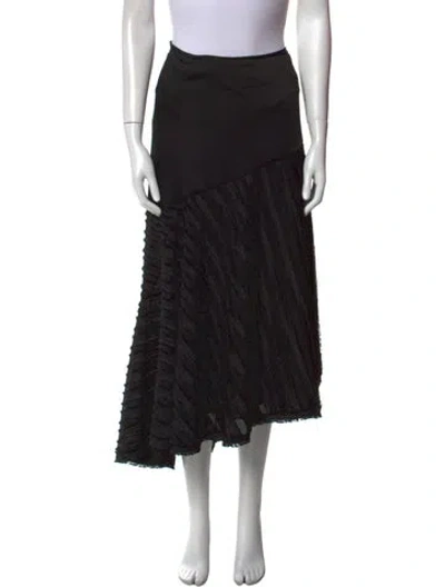Pre-owned Alexis Ruffle Embellishment Midi Length Skirt In Black