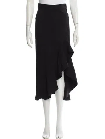 Pre-owned Alexis Ruffle Embellishment Midi Length Skirt In Black