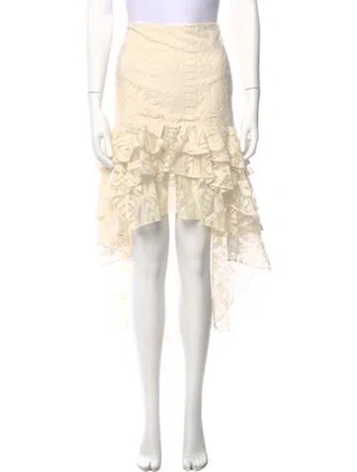 Pre-owned Alexis Ruffle Embellishment Midi Length Skirt In Neutral