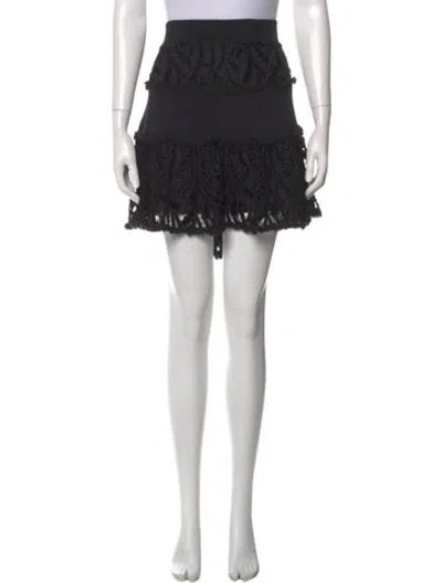 Pre-owned Alexis Ruffle Embellishment Mini Skirt In Black