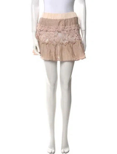 Pre-owned Alexis Ruffle Embellishment Mini Skirt In Neutral