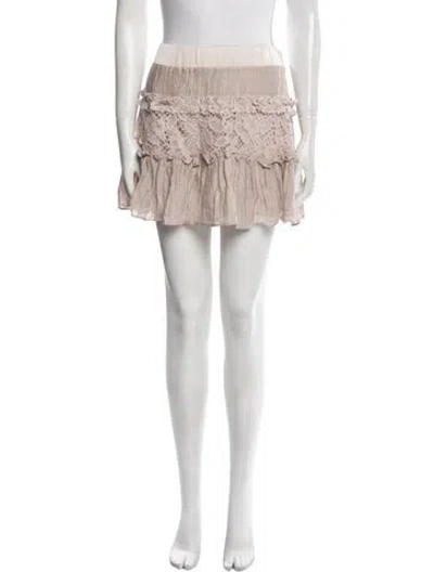 Pre-owned Alexis Ruffle Embellishment Mini Skirt In Neutral