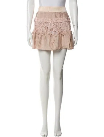 Pre-owned Alexis Ruffle Embellishment Mini Skirt In Neutral