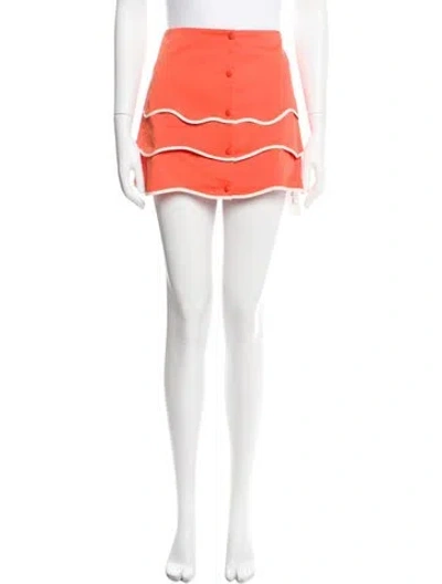 Pre-owned Alexis Ruffle Embellishment Mini Skirt In Orange