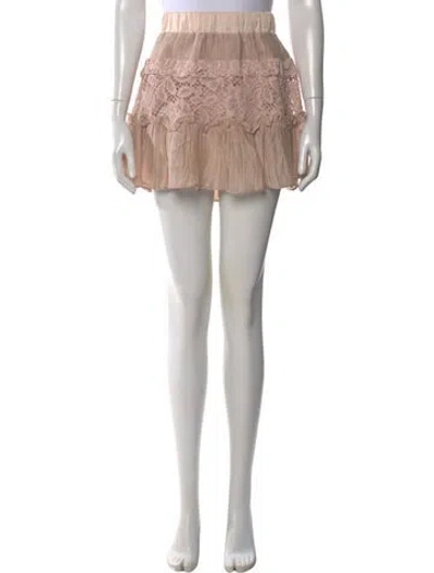 Pre-owned Alexis Ruffle Embellishment Mini Skirt In Pink