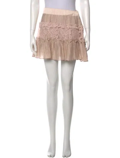 Pre-owned Alexis Ruffle Embellishment Mini Skirt In Pink