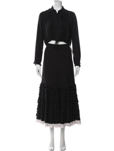 Pre-owned Alexis Ruffle Embellishment Skirt Set In Black