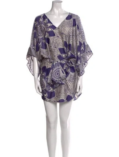 Pre-owned Alexis Satin Mini Dress In Blue