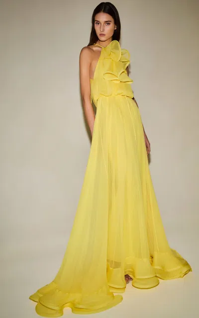 Alexis Savannah Silk Maxi Dress In Yellow