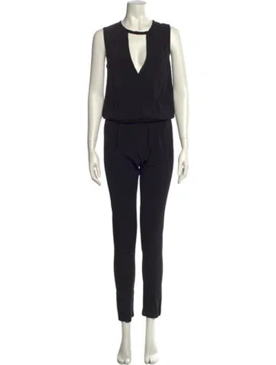 Pre-owned Alexis Scoop Neck Jumpsuit In Black
