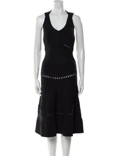 Pre-owned Alexis Scoop Neck Knee-length Dress W/ Tags In Black